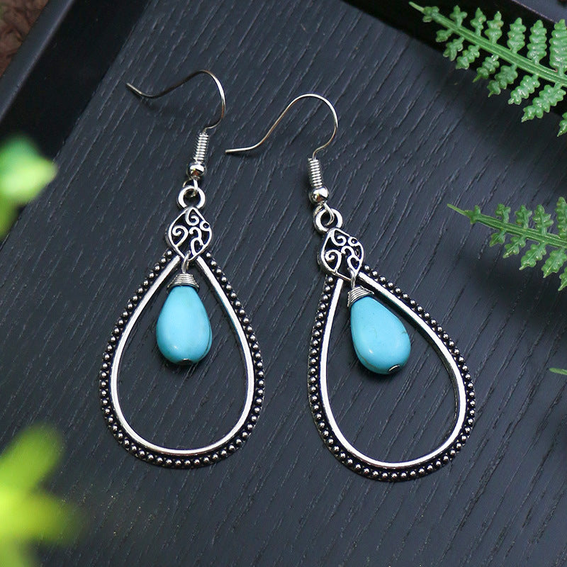 Silver-Tone Drop Earrings – Blue-Green Glow, 14 Styles – view 12