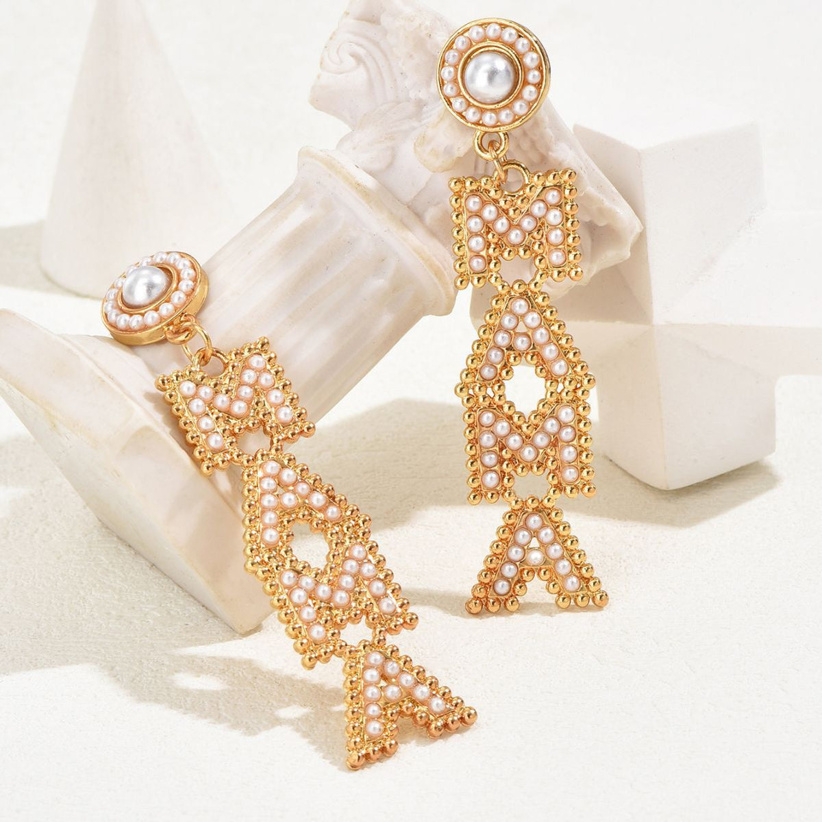 MAMA Letter Drop Earrings – Mama Gift – view 2