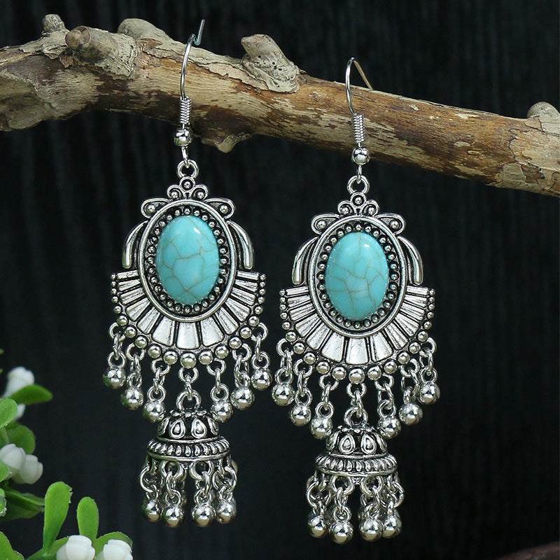 Silver-Tone Drop Earrings – Blue-Green Glow, 14 Styles – view 7