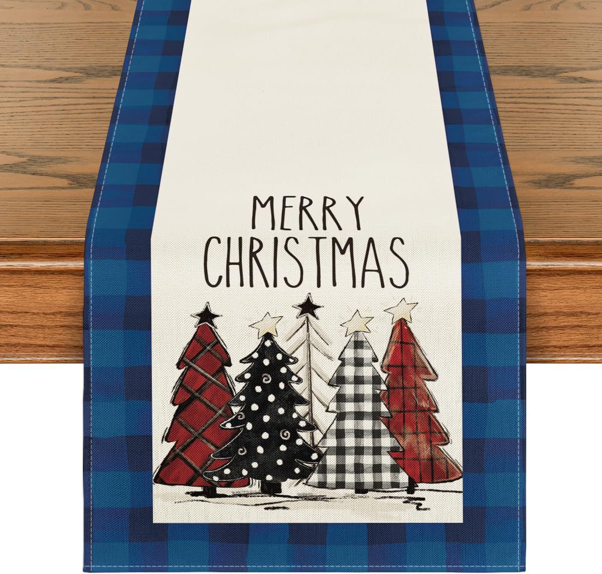 Christmas Tree Table Runner – 13 × 72 in – Design 9