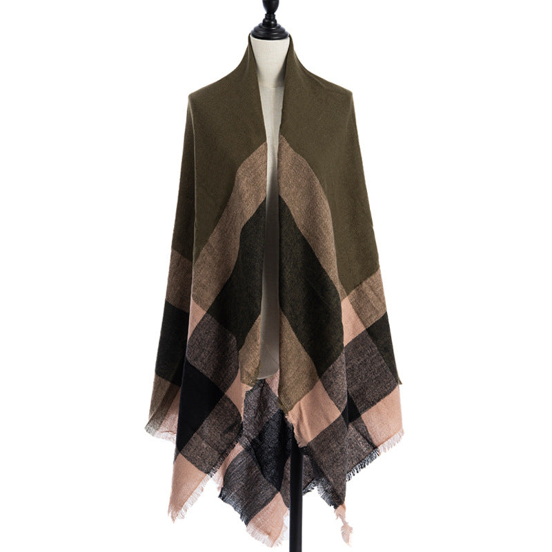 Plaid Square Blanket Scarf – 55 × 55 in – view 12