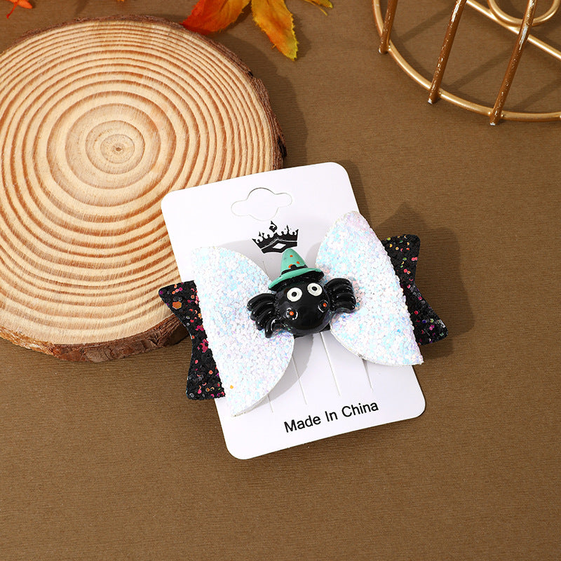 Halloween glitter bow hair clip – detail view 12