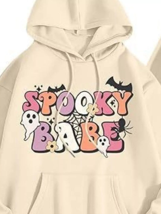 Halloween Ghost Hoodie — Spooky Babe Graphic — product photo 2 | Organic Truth