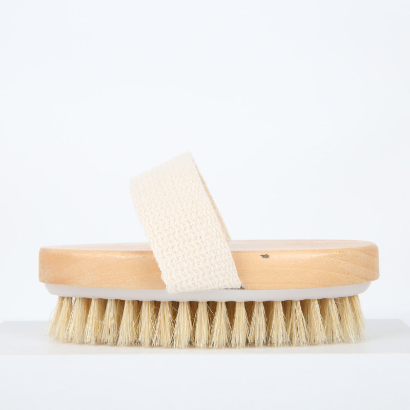 Boar Bristle Palm Bath Brush with Strap