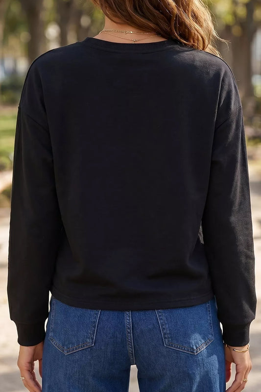 Halloween Pumpkin Sweatshirt — Rhinestone Checkerboard — product photo 2 | Organic Truth