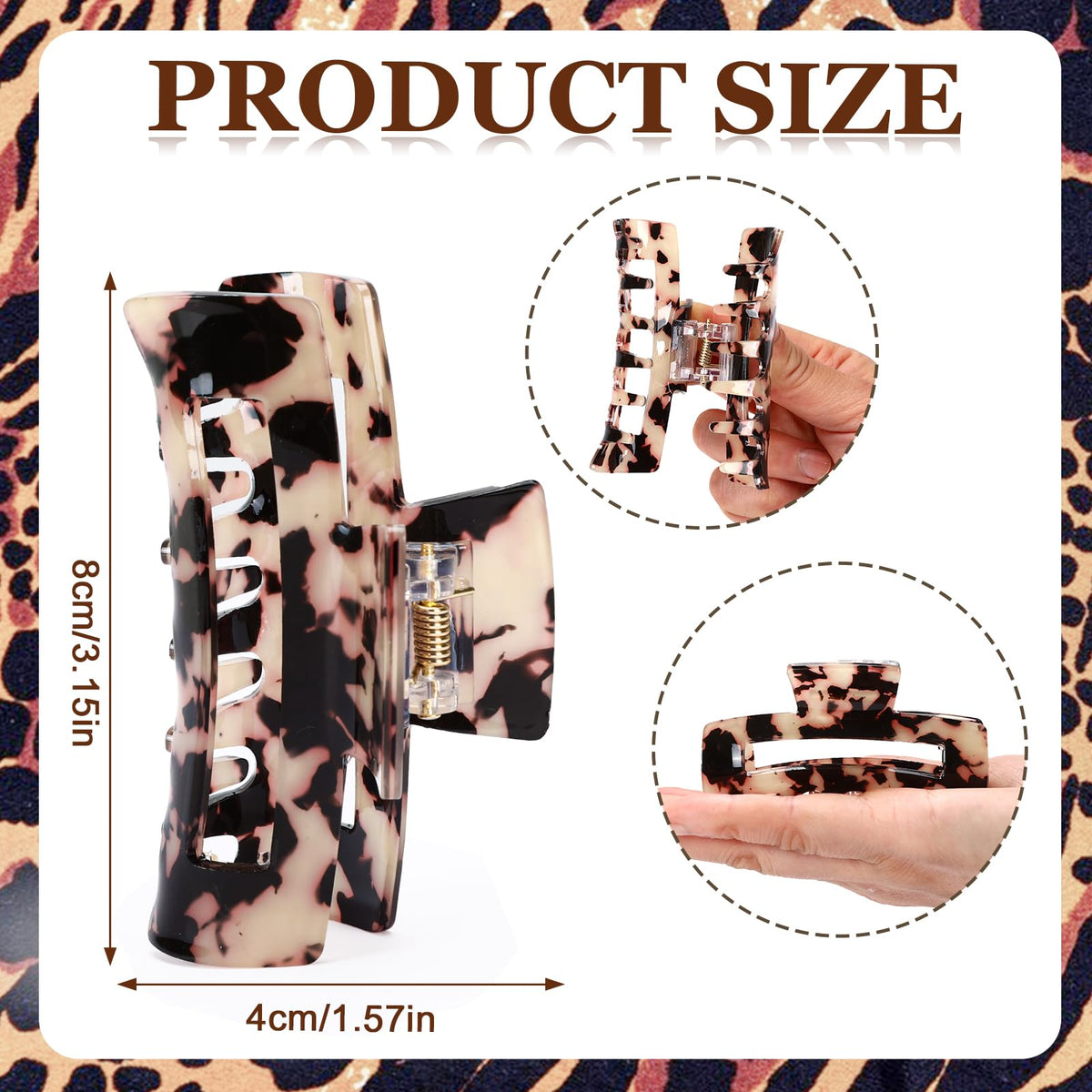Tortoise Hair Claw Clips – Set of 4 – view 2