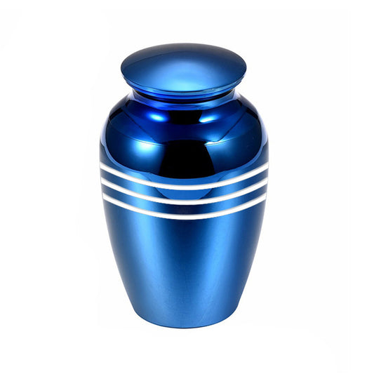 Striped Mini Cremation Urn – Stainless Steel, 70 × 45 mm – detail view 1