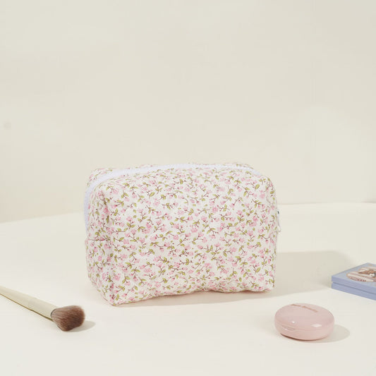Floral Quilted Makeup Bag – 4 Colors – view 2