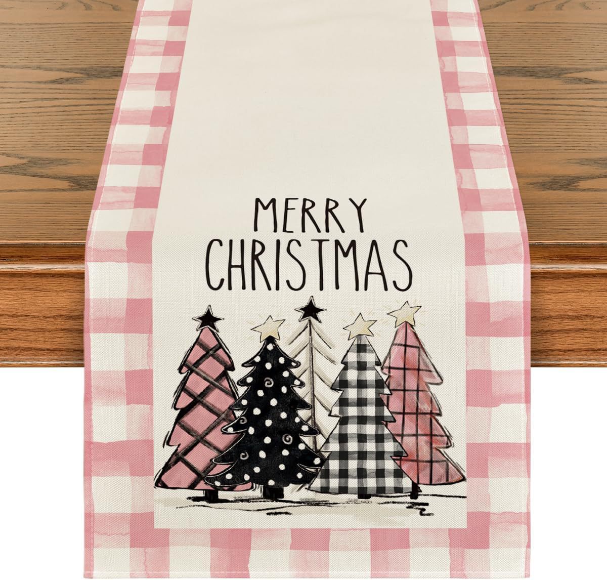 Christmas Tree Table Runner – 13 × 72 in – Design 12