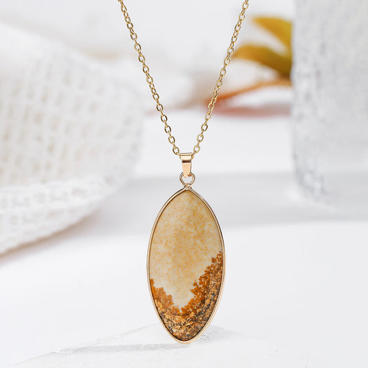 Pink Sparkle & Blue-Green Pendant Necklace — product photo 2 | Organic Truth