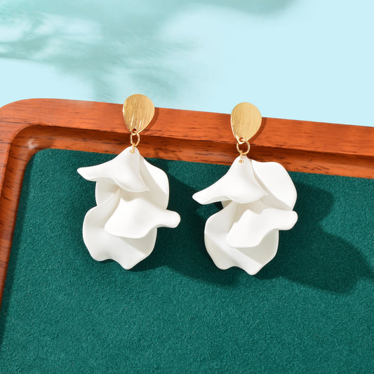 Elegant Flower Petal Dangle Earrings for Women Daily Dating Party — product photo 2 | Organic Truth