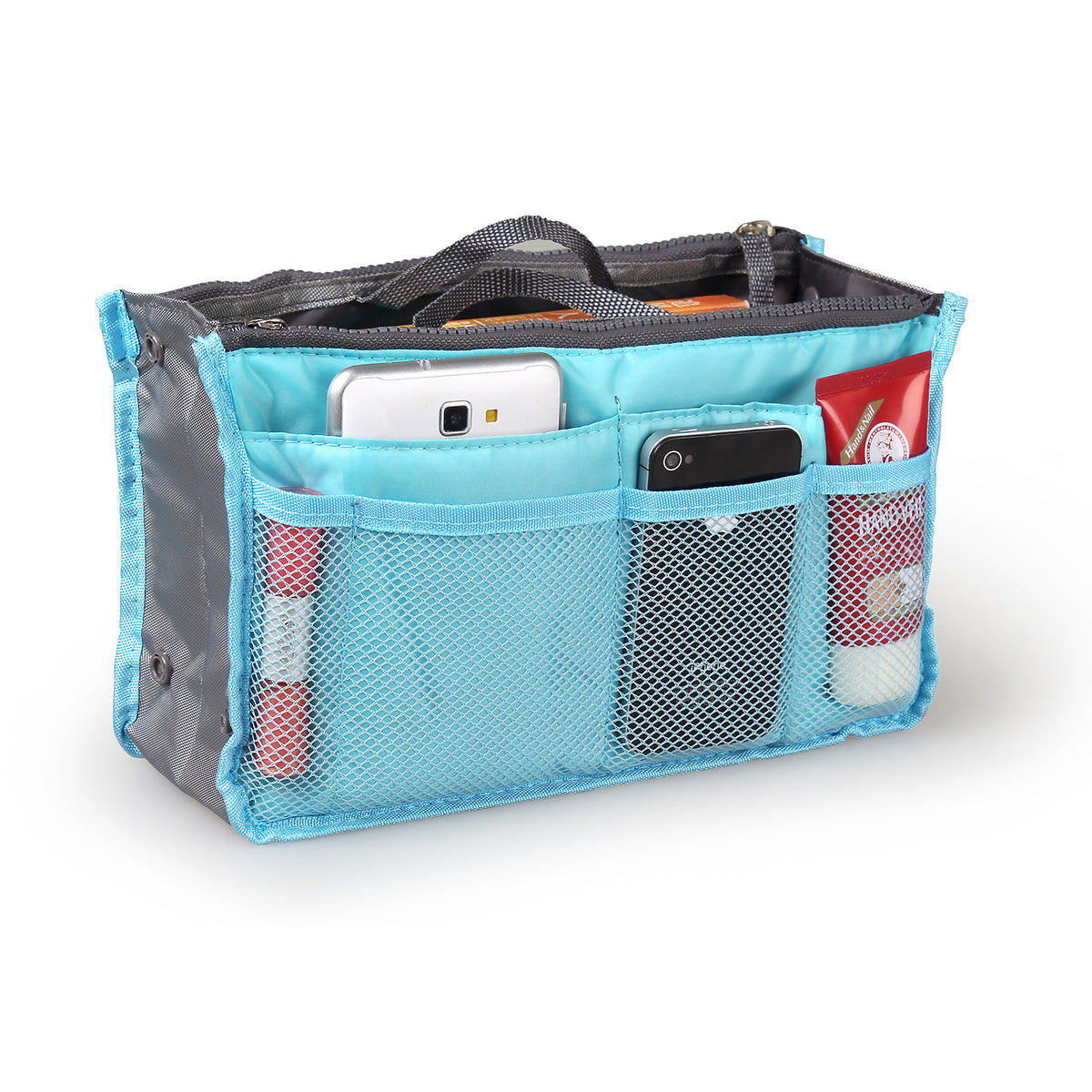 Purse Organizer Insert with 13 Pockets – Blue
