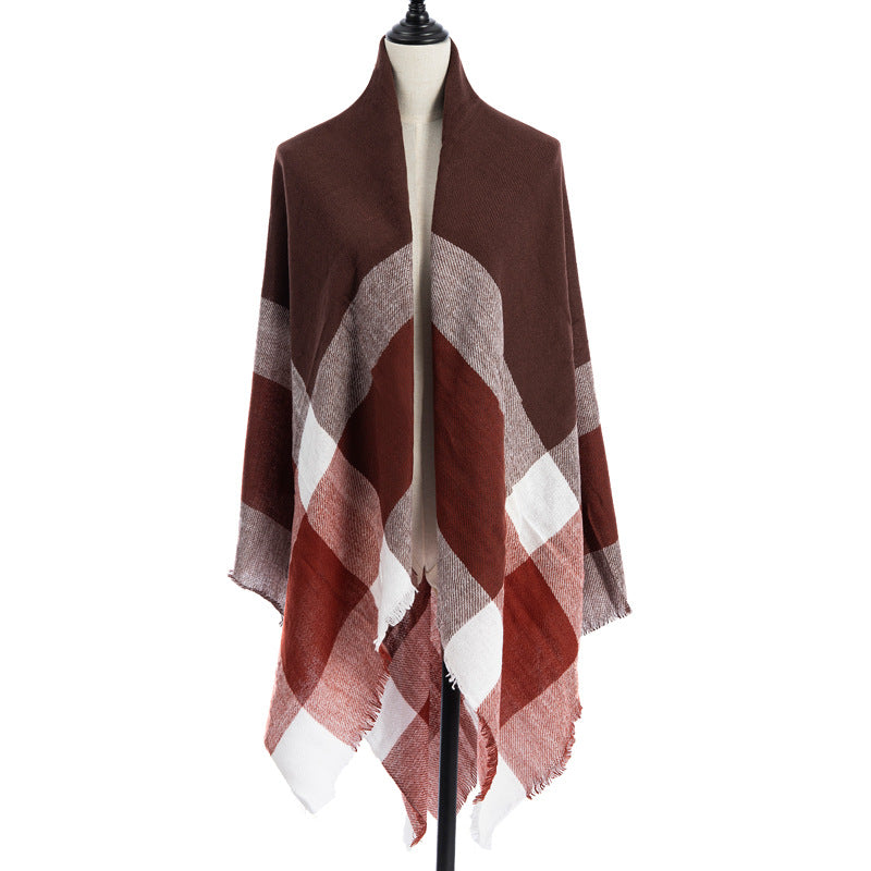 Plaid Square Blanket Scarf – 55 × 55 in – view 11
