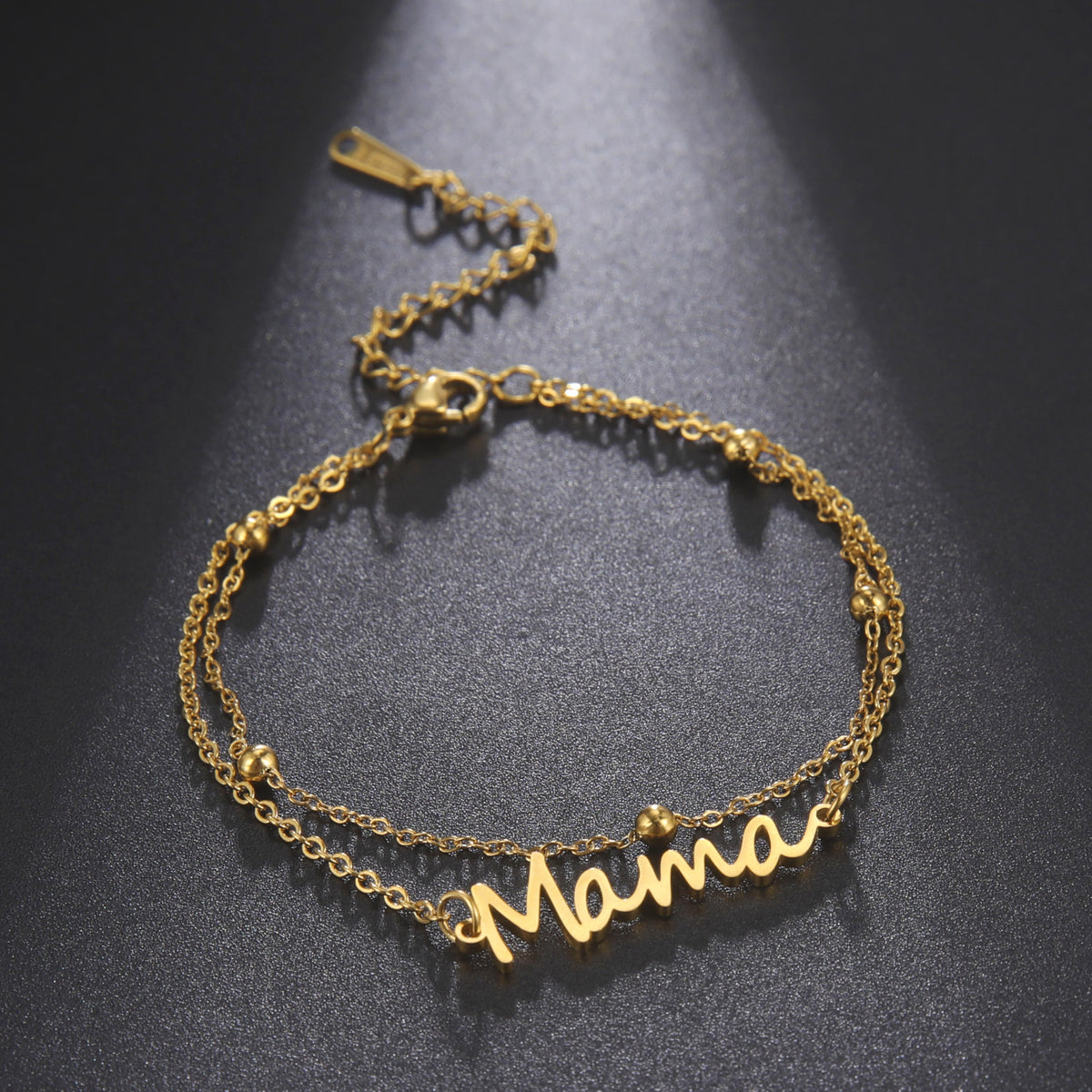Layered Mama Bracelet – Double Chain Mama Gift