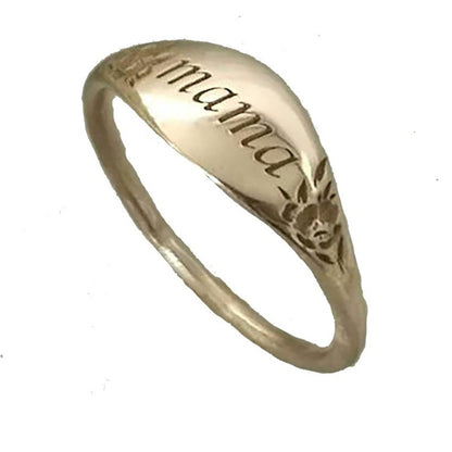 Engraved Mama Flower Ring – Mama Gift – view 4