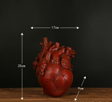 Anatomical Heart Resin Vase – Red