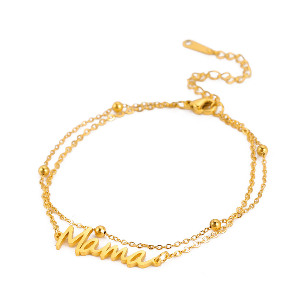Layered Mama Bracelet – Double Chain Mama Gift – view 9
