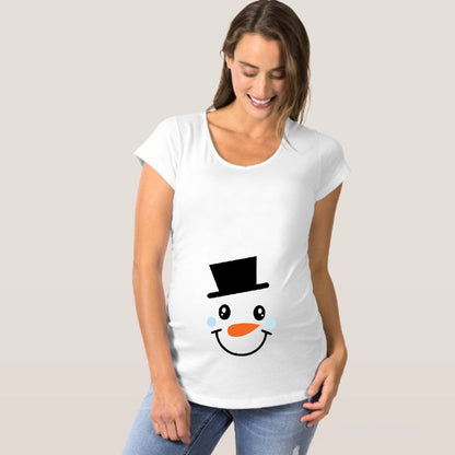 Snowman Christmas Maternity Tee – Bump Graphic Top