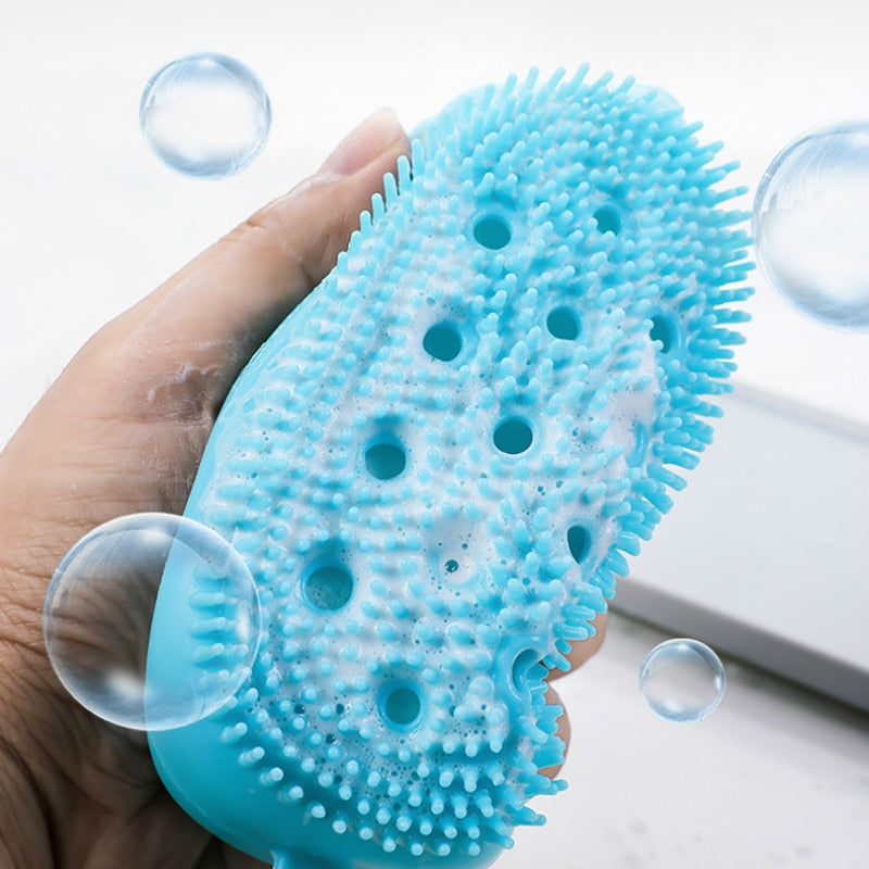 Silicone Bath Brush with Sponge Insert – 4 Colors – view 2
