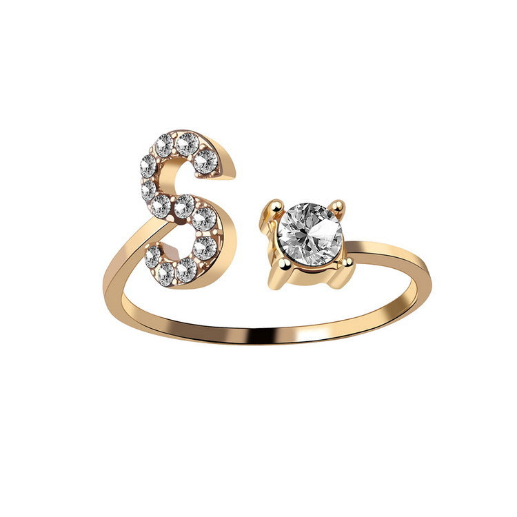 Adjustable initial ring – Gold / S