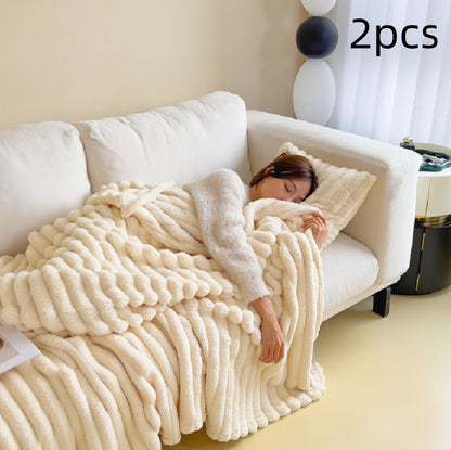 Bubble Texture Faux Fur Throw Blanket – view 3