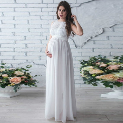 Sleeveless Chiffon Maternity Maxi Gown – Baby Shower Dress – view 6