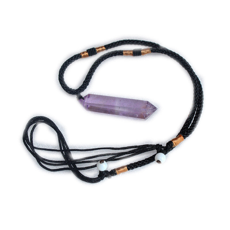 Polished Purple Stone Pendant – Soft Glow Necklace | Organic Truth