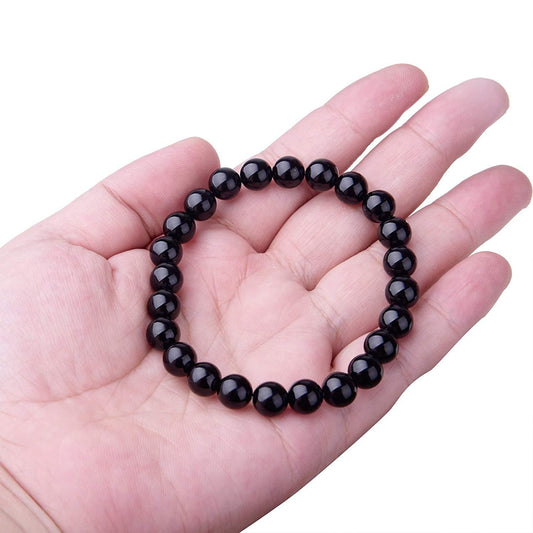 Black agate-look bead bracelet – detail view 1