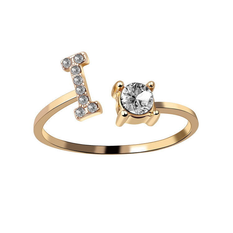 Adjustable initial ring – Gold / I