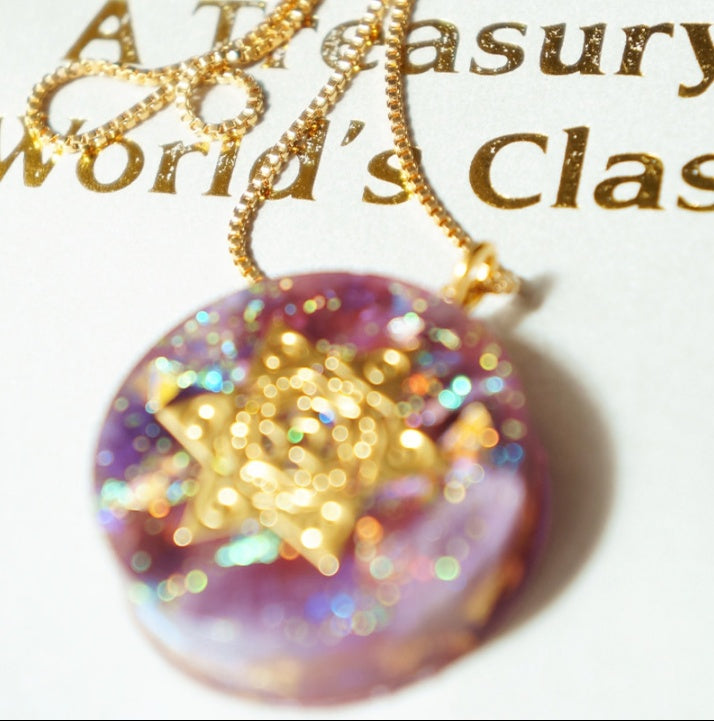 Purple Soft-Glow Statement Necklace — product photo 3 | Organic Truth