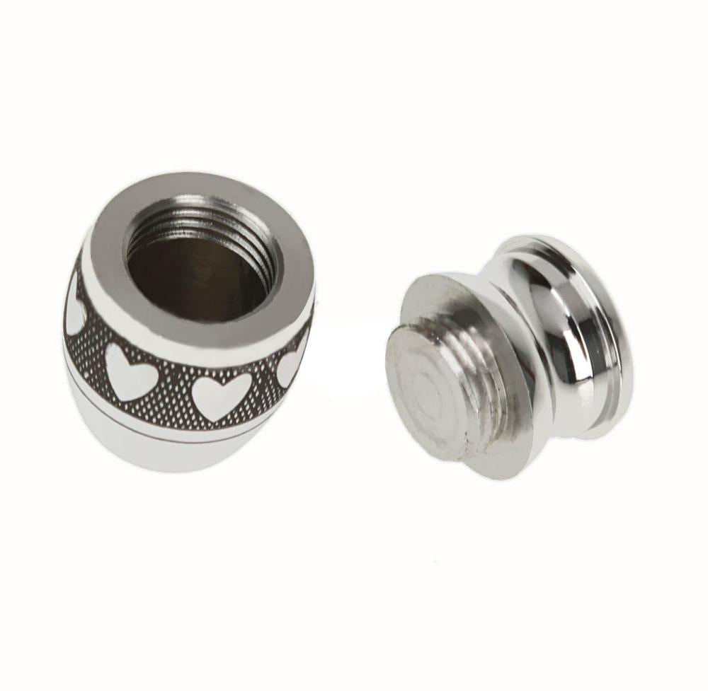 Heart Band Mini Cremation Urn – Stainless Steel – detail view 2