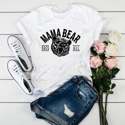 MAMA BEAR Graphic Tee – White Mama Gift T-Shirt – view 2