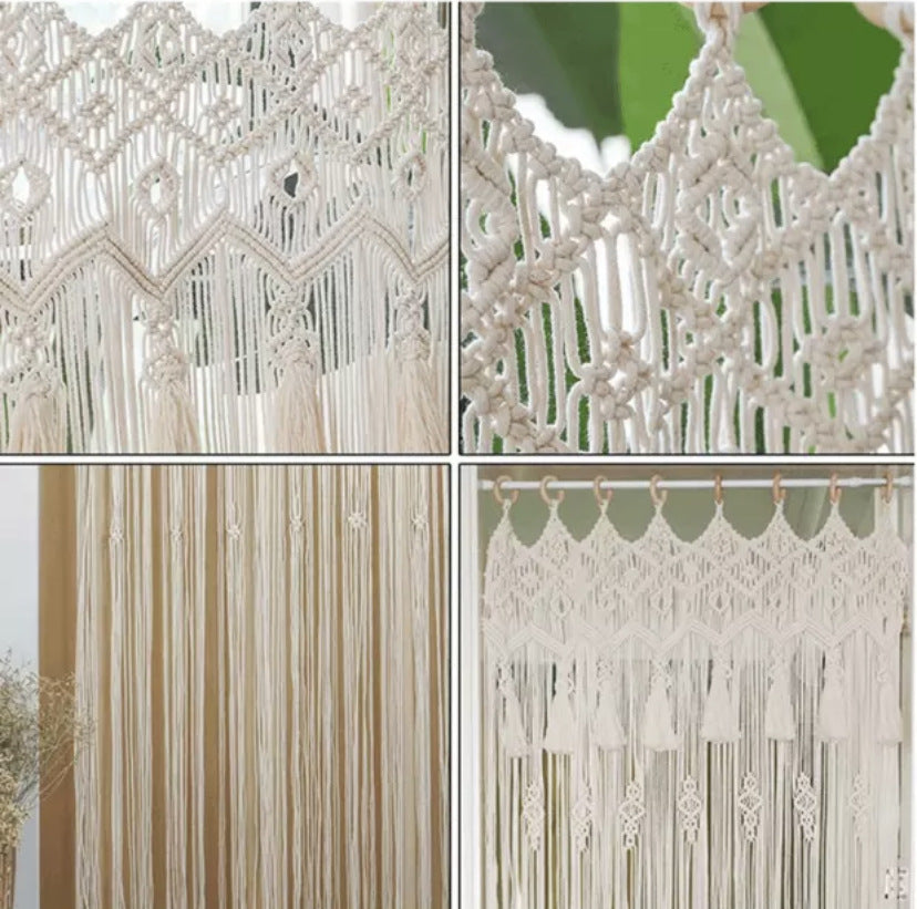 Macramé Wall Hanging Curtain – 31 × 83 in – view 4