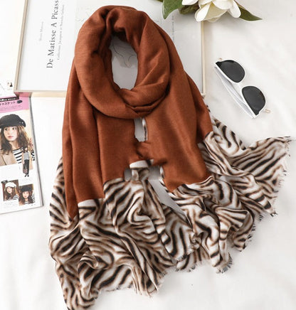Animal-Print Border Scarf – 35 × 71 in – view 11
