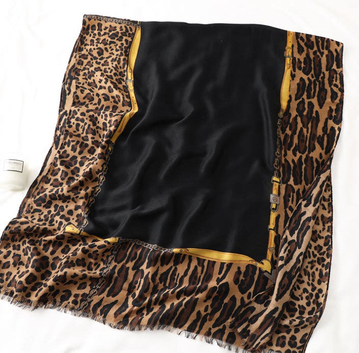 Animal-Print Border Scarf – 35 × 71 in – view 7