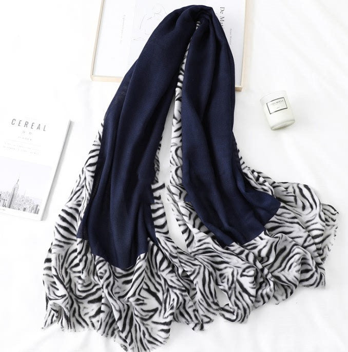 Animal-Print Border Scarf – 35 × 71 in – view 6