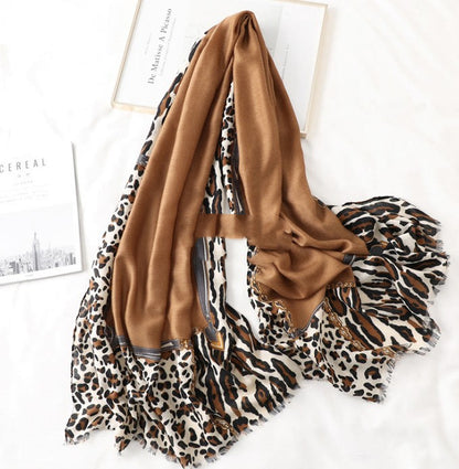 Animal-Print Border Scarf – 35 × 71 in – view 12