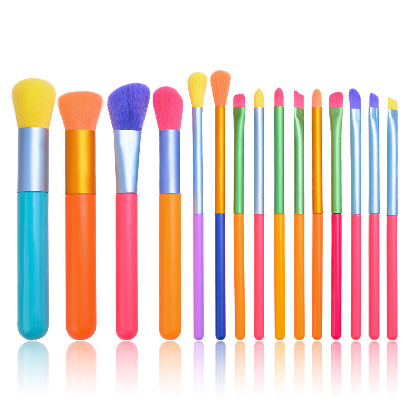 Rainbow Makeup Brush Set – 10 or 15 Pieces – view 4