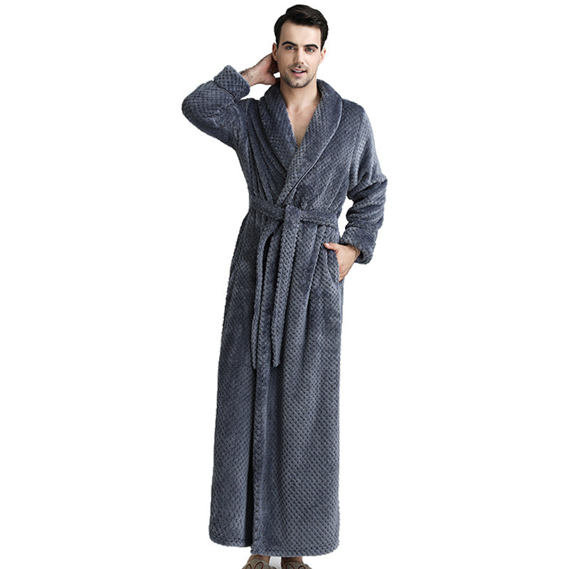 Long Plush Fleece Bathrobe – Men's & Women's – view 6
