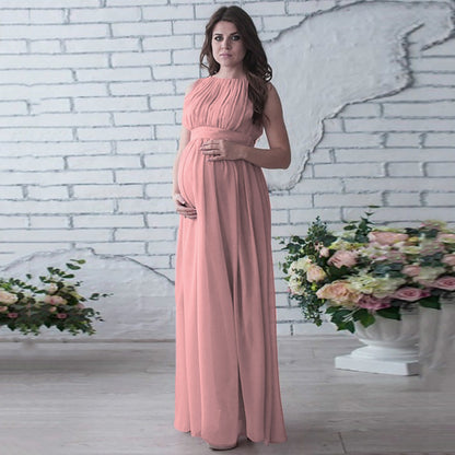 Sleeveless Chiffon Maternity Maxi Gown – Baby Shower Dress – view 5