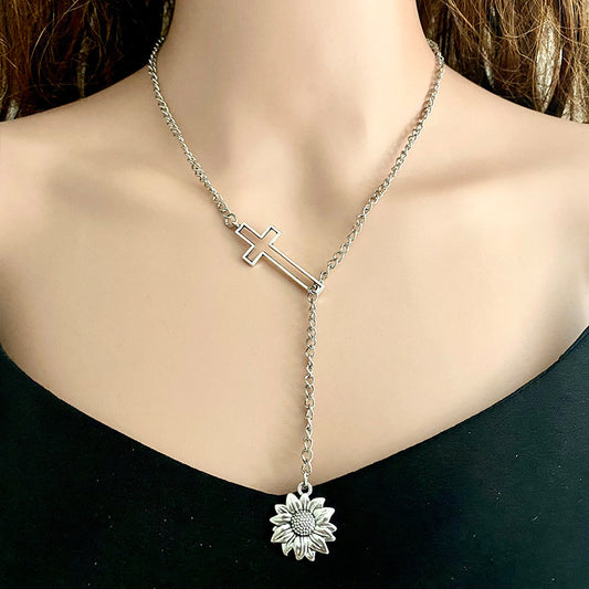 Western Lariat Necklace – Sunflower, Feather or Cactus – view 2