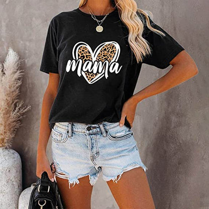 Mama Shirt – Leopard Heart Graphic Tee, 5 Designs – view 9