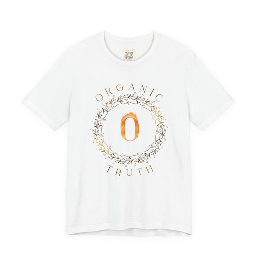 Gold Fire Logo cotton tee in white, front