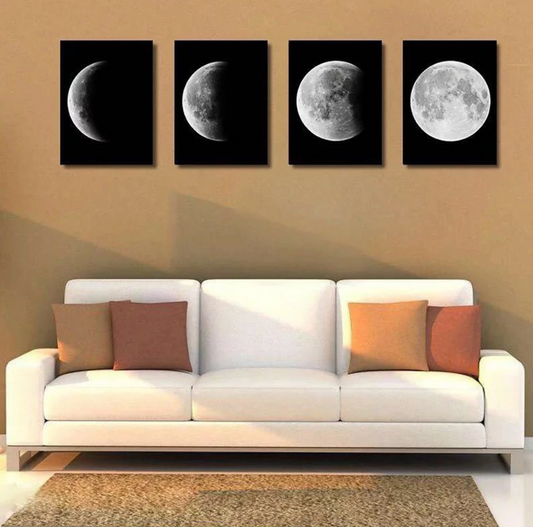 Moon Phases Canvas Prints – Set of 4 Celestial Wall Art – view 2