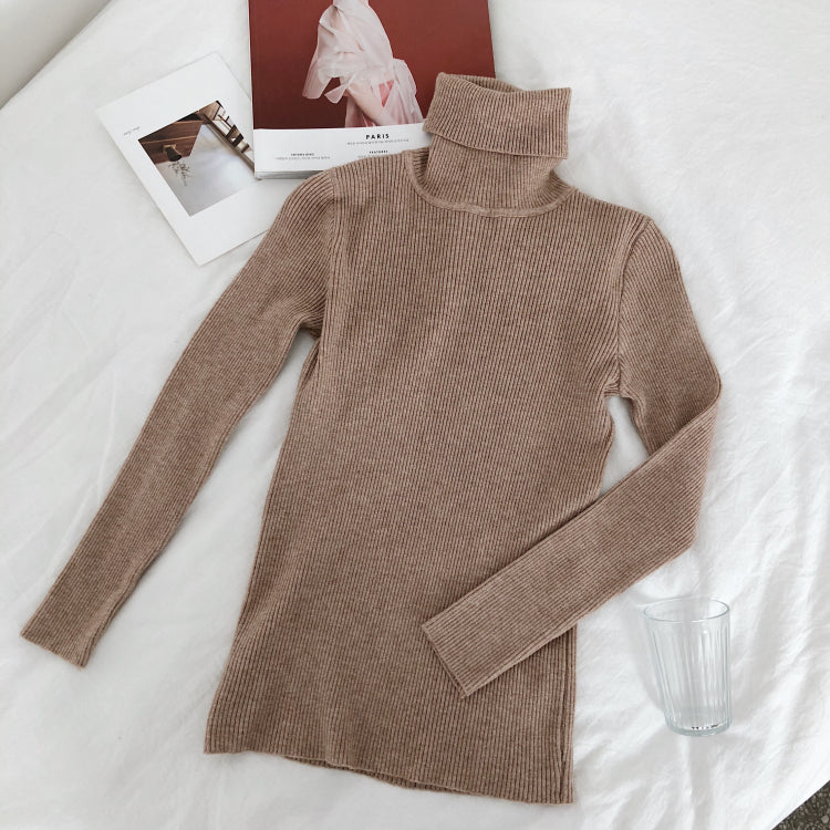 Maternity Turtleneck Sweater – Rib Knit, Free Size