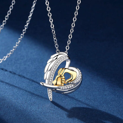 Holding Hands Heart Pendant – Mama Keepsake Necklace