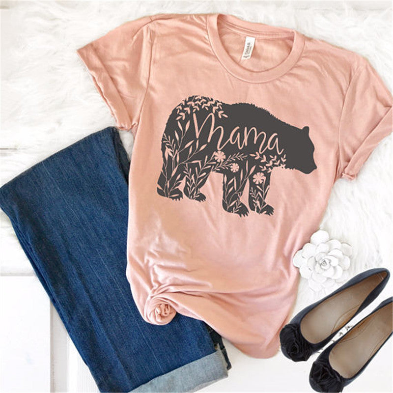 Leopard MAMA Bear Graphic Tee – Mama Gift T-Shirt