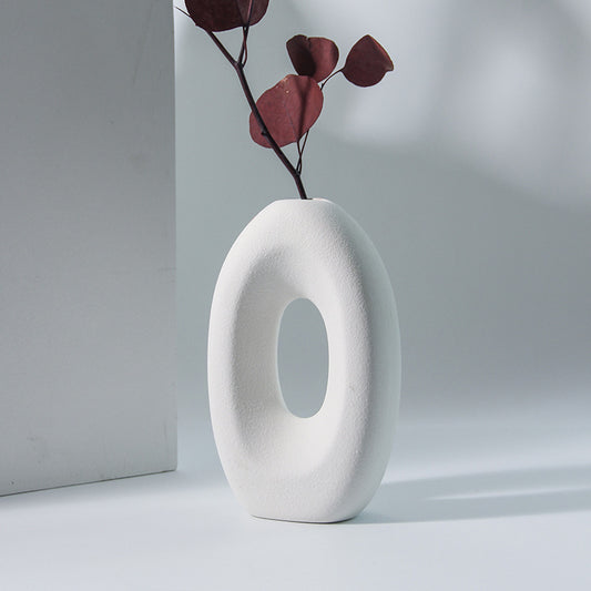 Matte Ceramic Hollow Vase – 4 Shapes – view 2
