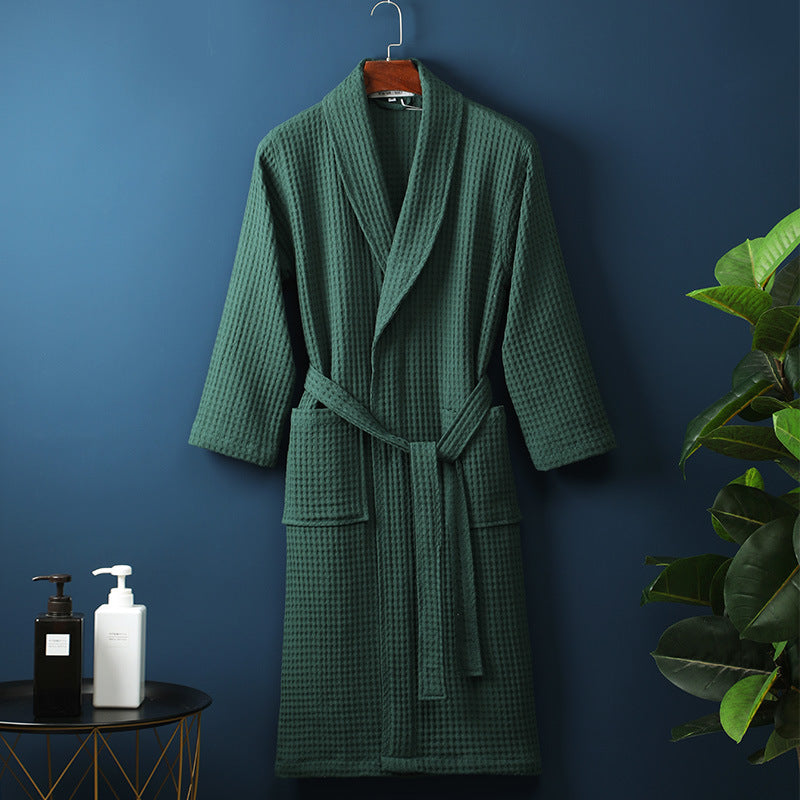 Cotton Waffle Bathrobe – 9 Colors – view 8