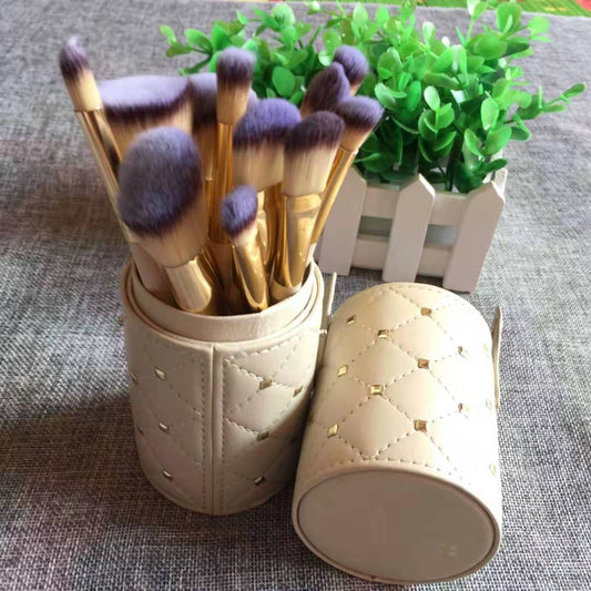 12-Piece Makeup Brush Set with Holder Cup